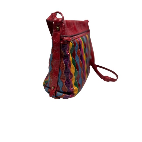 VINTAGE 80's Sharif Rainbow Crossbody Bag - Picture 3 of 13